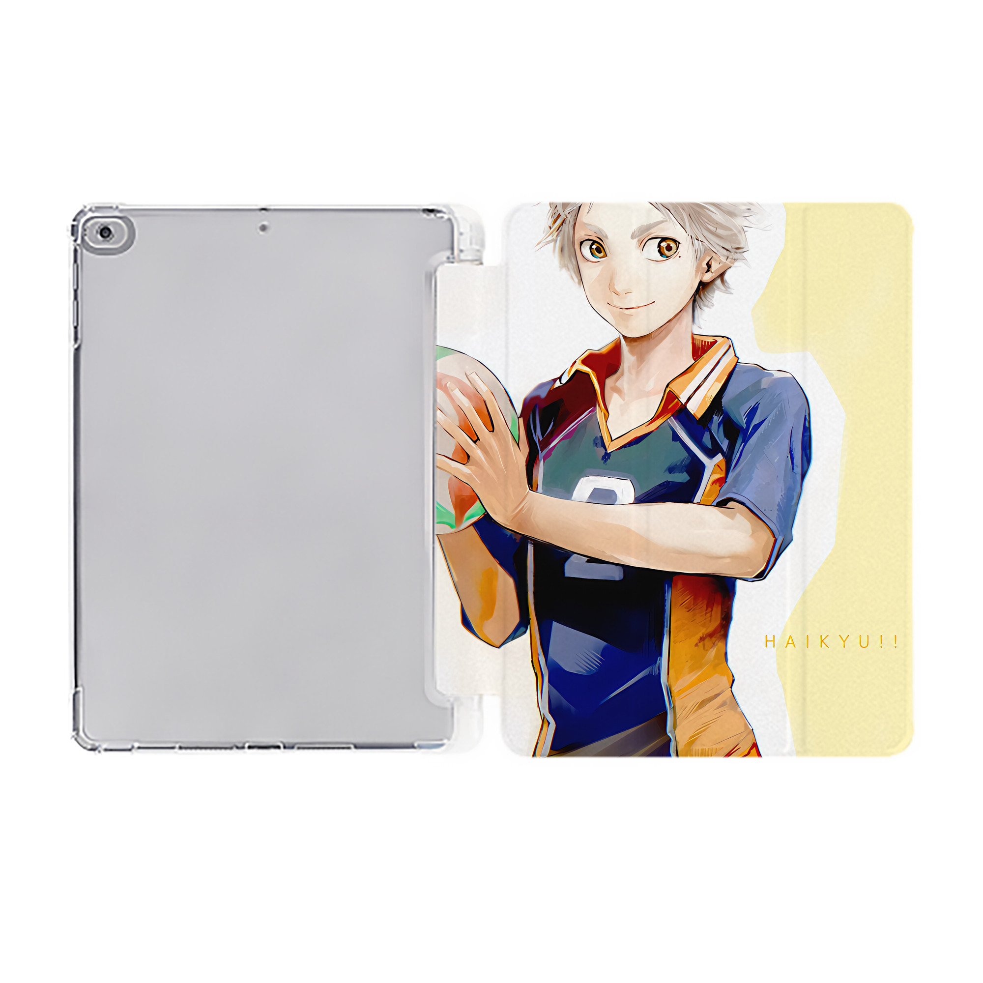 （画像用） ハイキュー!! Haikyu!! IPad ケース ペン収納付き 三つ折りスタンド PUレザー×シリコン 対応機種9.5/10.5/10.9インチ